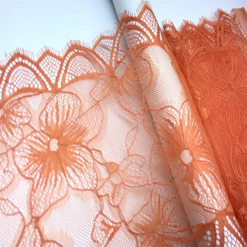 ( 3 Colors ) 1.5m X 22.5cm French Chantilly Lace, Non-stretch Eyelash Mesh Lace Trim for Lingerie, Dress, Garment, Sewing & Crafting