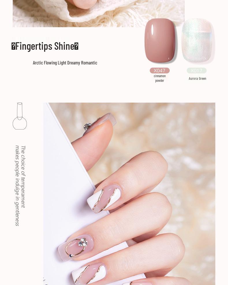 Nail Gel Polish: 130 New Nude & Bright Colors - Ice Translucent, Phototherapy, Glitter, Cat Eye Finish