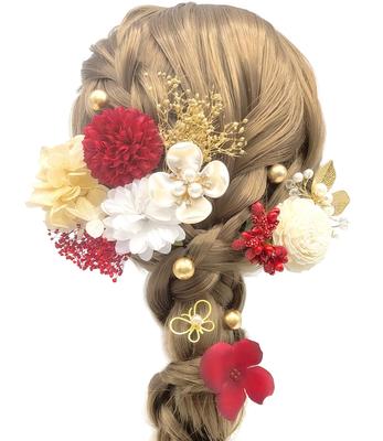 [JZOON] Coming-of-Age Ceremony Hair Ornament [8 Colors Available] Graduation Ceremony, Hakama, Dried Flowers, Hydrangea, Baby's Breath, Artificial