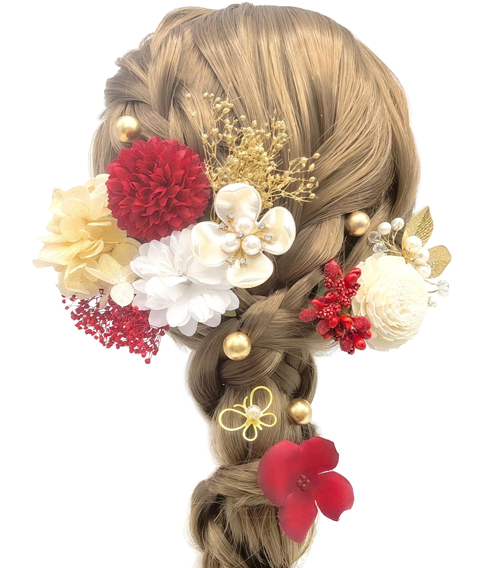 

[JZOON] Coming-of-Age Ceremony Hair Ornament [8 Colors Available] Graduation Ceremony, Hakama, Dried Flowers, Hydrangea, Baby s Breath, Artificial