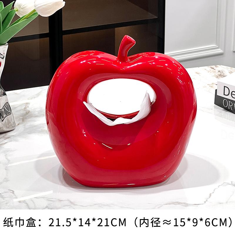 Leichter Luxus Apfel Taschentuchbox Kreatives Keramikhandwerk Esstisch Feuchttuchspender Heim Taschentuch Aufbewahrungsbox Dekoration