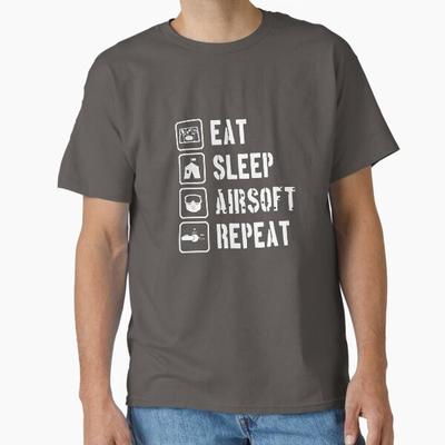 Eat Sleep Airsoft Repeat Classic Tshirt Made In Usaaus Tshirt S2xl