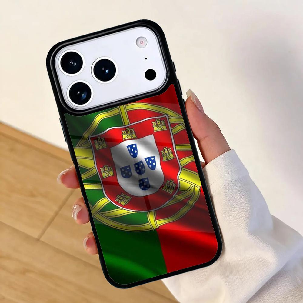 Portugal Nationalflagge Handyhülle für IPhone 17 AIR 16pro Max 15 14 13 12 11 Bumper Cover