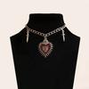 Gothic Hip Hop Y2k Schmuck Pfirsich Herz Blume Kreuz Anhänger Halsketten Vintage Liebe Schwert Auge Dornen Halsband für Frauen mädchen Party