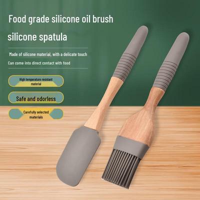JIWANGGU Baking Oil Brush & Silicone Scraper Set