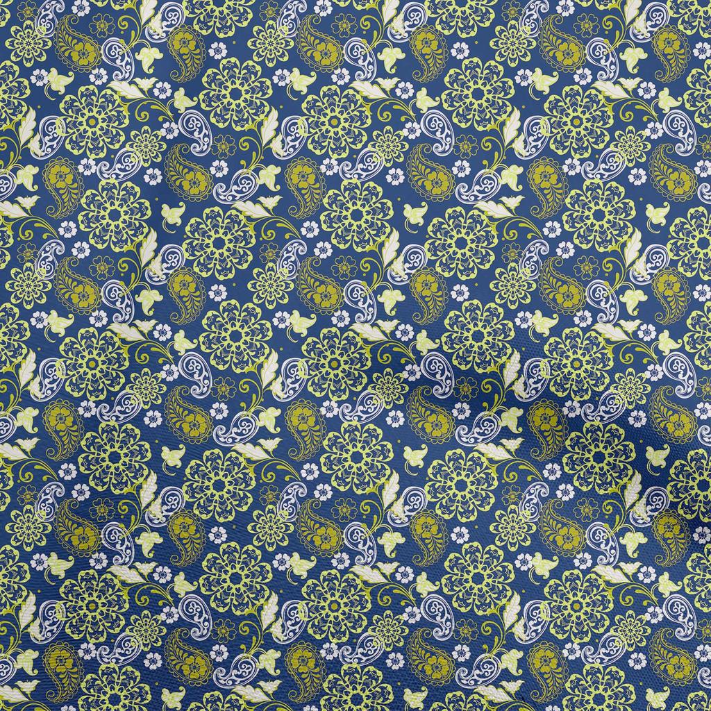 oneOone Cotton Flex Dark Brown Fabric Paisleys Craft Projects Decor Fabric Printed By The Yard 40 Inch
