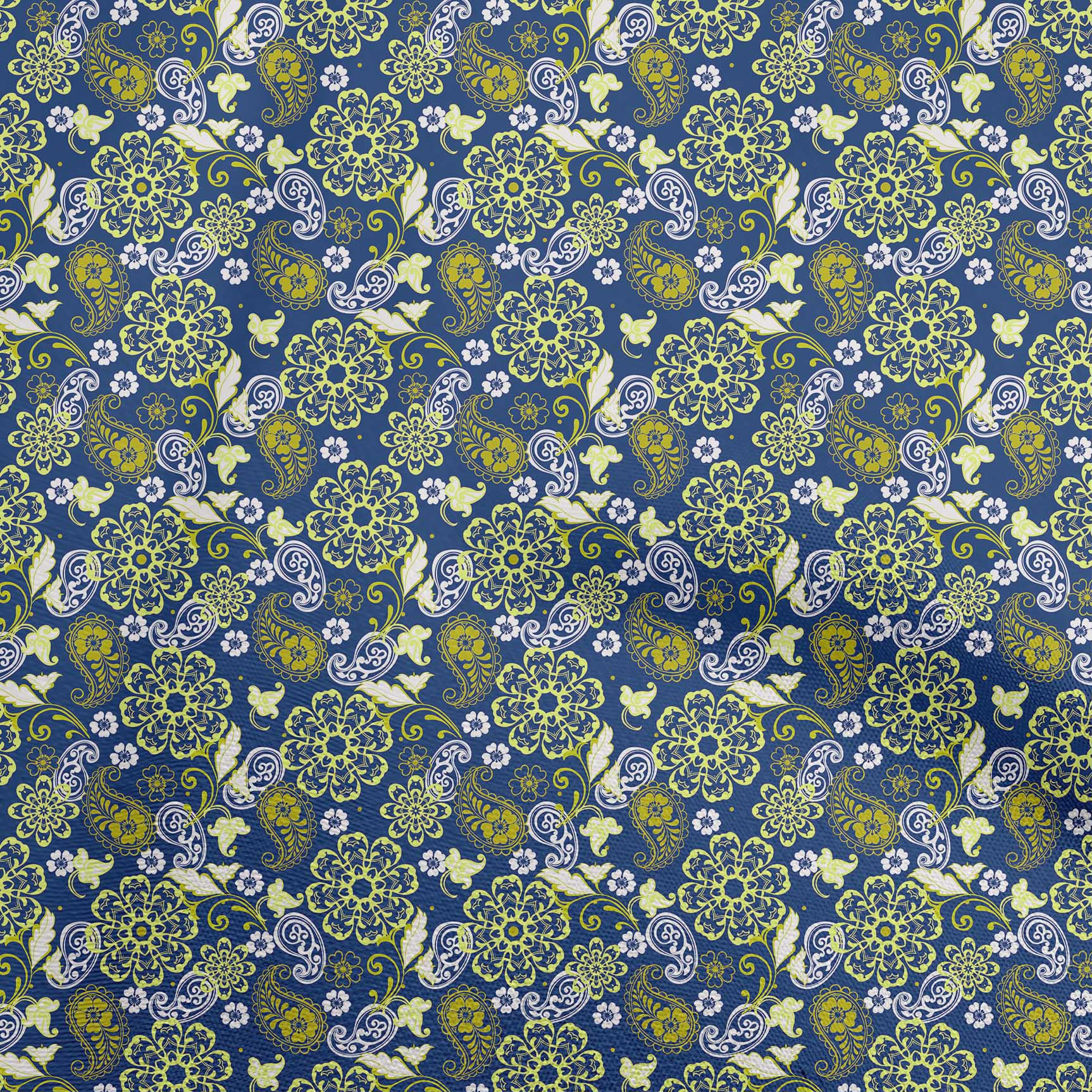 

oneOone Cotton Flex Dark Brown Fabric Paisleys Craft Projects Decor Fabric Printed By The Yard 40 Inch 42 Inch Wide - Viscose Chiffon королівський синій колір