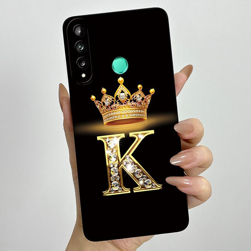 For Huawei Y7p P40 Lite E ART-L28 ART-L29 Fashion Initial Letter Couple Phone Case Y7P 2020 Soft Silicone TPU Protective Casing