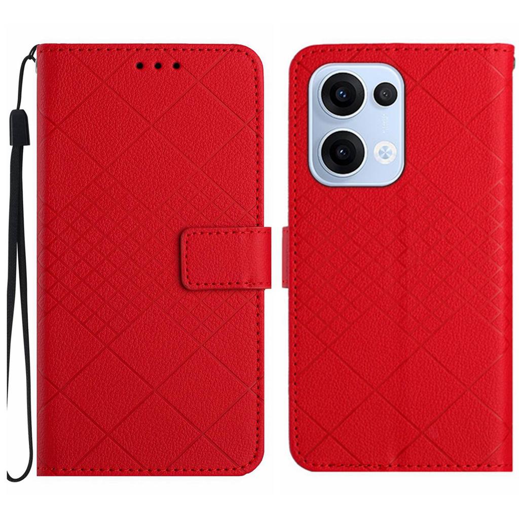 For Oppo Reno13 5G (Global) Wallet Phone Case Imprint PU Leather Flip Folio Cover