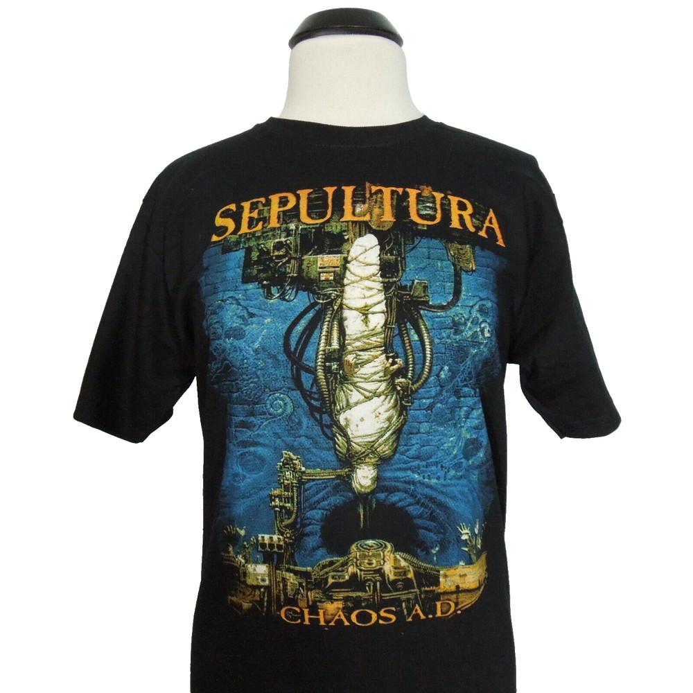 SEPULTURA Chaos AD M MEDIUM T-Shirt Black Mens Band Logo Unisex T-Shirt M