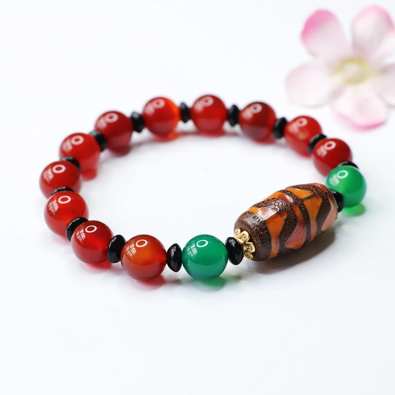 2026 Tooth Tibet Beads Bracelet Red Agate Chalcedony Factory Live Delivery S2032204