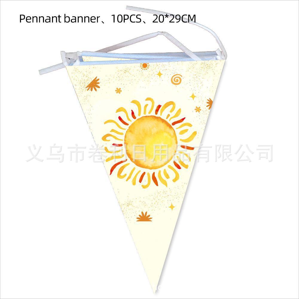 

Sun Themed Party Supplies Decorative Banners Paper Plates Tissue Tablecloths Arrange Holiday Parties
