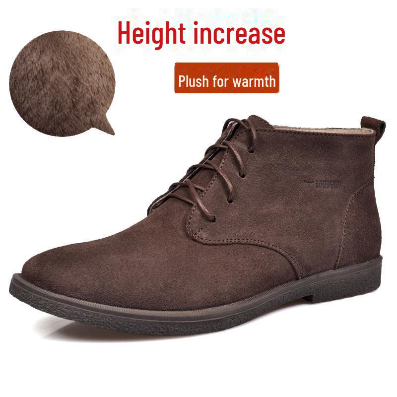 Men's Frosted Leather Suede High-Top Desert Boots