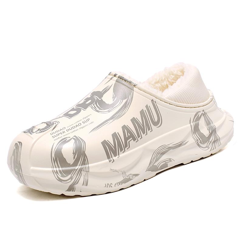 Fashion Men Slippers Winter Shoes New 2025 Keep Warm Plush EVA Waterproof Non-slip Indoor Outdoor Walking Casual Shoes Unisex Men Women
