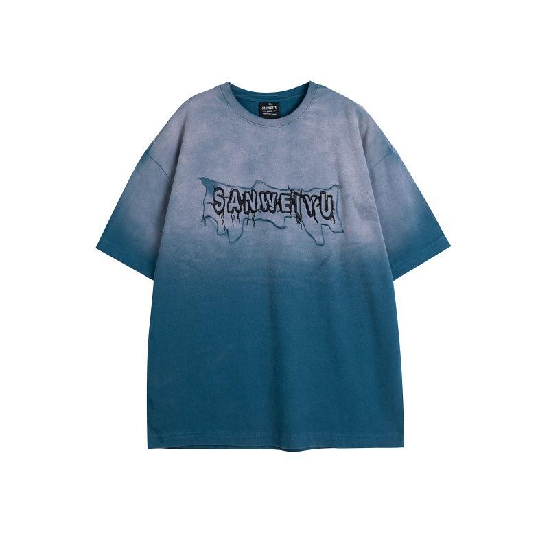 

Мужская футболка в стиле ретро с градиентным принтом - Круглый вырез, Короткий рукав, Повседневная, Стильная и Дышащая 6XL зелёный