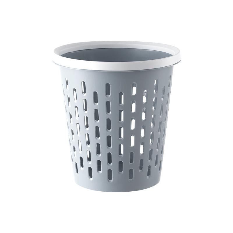 Hollow-Out Plastic Trash Bin - Open Top Waste Basket for Kitchen, Bathroom and Living Room