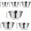 6pcs/set Stainless Steel Mixing Bowls Non Slip Nesting Whisking Bowls Set Kitchen Mixing Bowls for Salad Cooking Baking