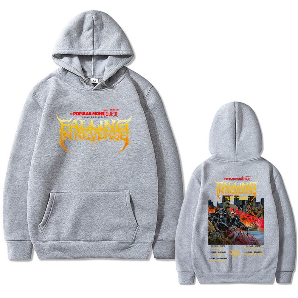Falling in Reverse Popular Mons Tour II Hoodie Men Women Rock Metal Oversized Streetwear Male Casual Sweatshirts