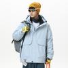 % down new national standard white duck down jacket men and women winter loose pie overcome thickened hooded jacket men