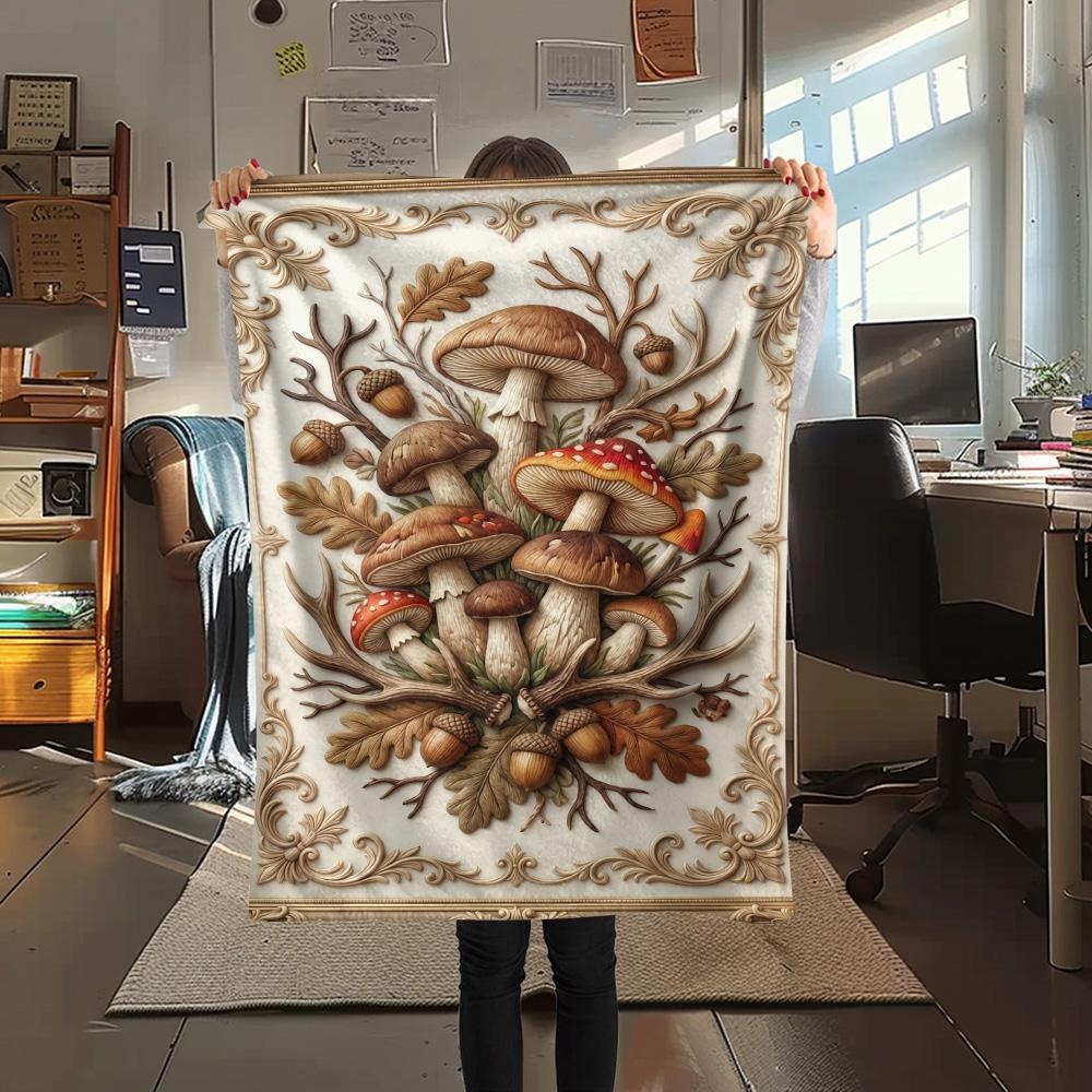 

1PC Retro style Print FlAannel Blanket, High quality Comfortable for All Seasons, Home Decor, Warmth and Comfort 80cm x 120cm