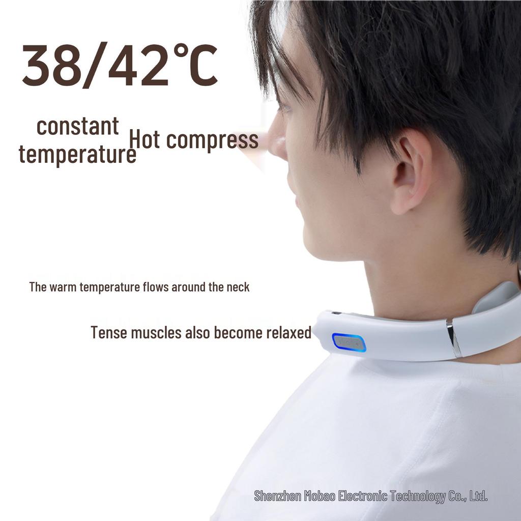 Smart EMS Cervical Neck Massager with Heat Therapy and Vibration