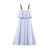 Women's Autumn New European and American Style Fashion Contrasting Color Splicing Midi Dress