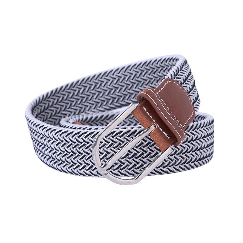Handwoven Cross-Border Fashion Belt with Pin Buckle – Versatile Twill Men's & Women's Wide Elastic Waist Belt