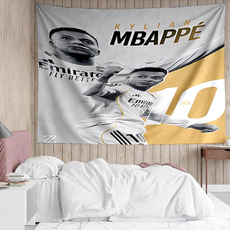 Kylian Mbappé Tapestry for Bedroom Aesthetic Classroom Tapestries Wall Hanging for Living Room Dorm Office,Ideal Creative Gift