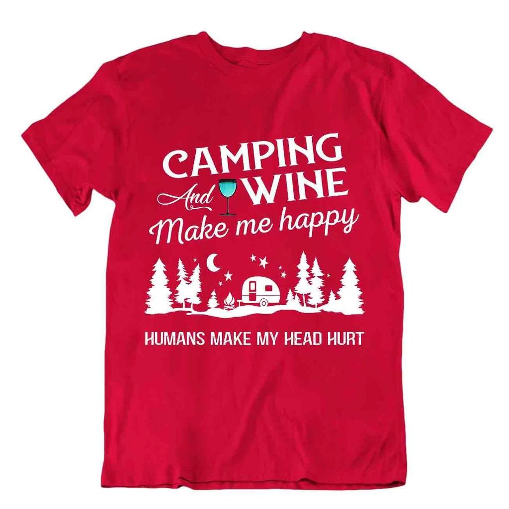 Camping Outside Trip T-Shirt Tee Cool Vintage Gift Cute Funny Outdoor Fresh Wine