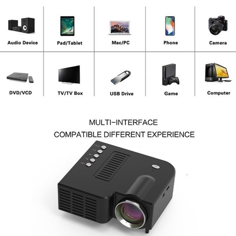 UNIC 28C LED Mini Projector With Remote Portable HD 1080p Full Projector Home Theater Entertainment Projectors USB/SD/AV Input