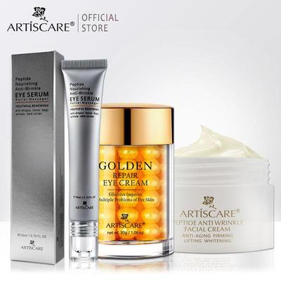 Peptid Anti Falten Gesichts Creme + Auge Serum Roller Massager + Goldene Auge Creme 3 Teile/los Entfernung Dunkle Kreise