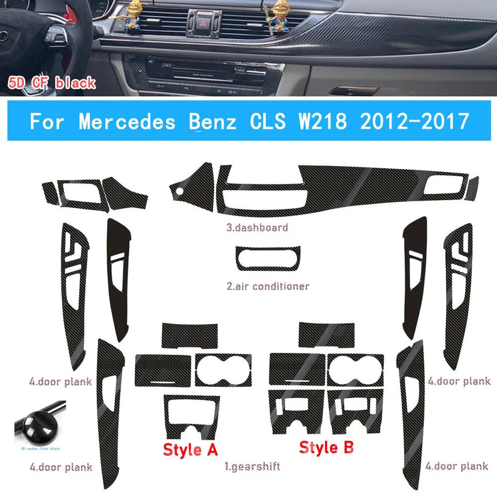 Car-Styling Carbon Fiber Car Interior Center Console Color Change Molding Sticker Decals For Mercedes Benz CLS W218 2012-2017