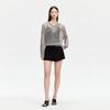 VEROMODA Metallic V-Neck Tie-Front Knit Sweater