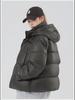 Unisex Black Gold Hooded Down and Velvet Cotton Jacket – Warm Autumn/Winter Coat