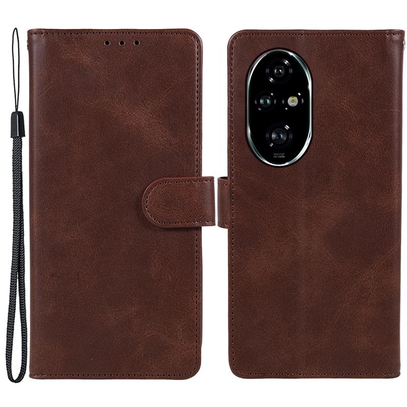 

Для Honor 200 Pro 5G Чохол-гаманець Шкіряний чохол для телефону з текстурою теляти Brown