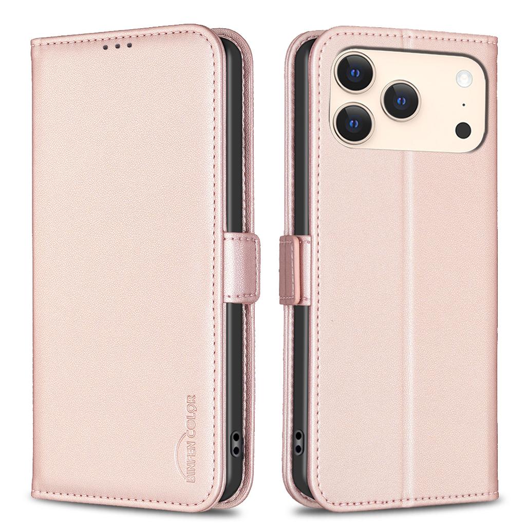 For iPhone 17 Pro Max Case BINFEN COLOR BF31 PU Leather Flip Folio Phone Wallet Cover