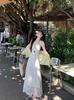Summer Beach Vacation Maxi Dress With Lace Trim For Women
