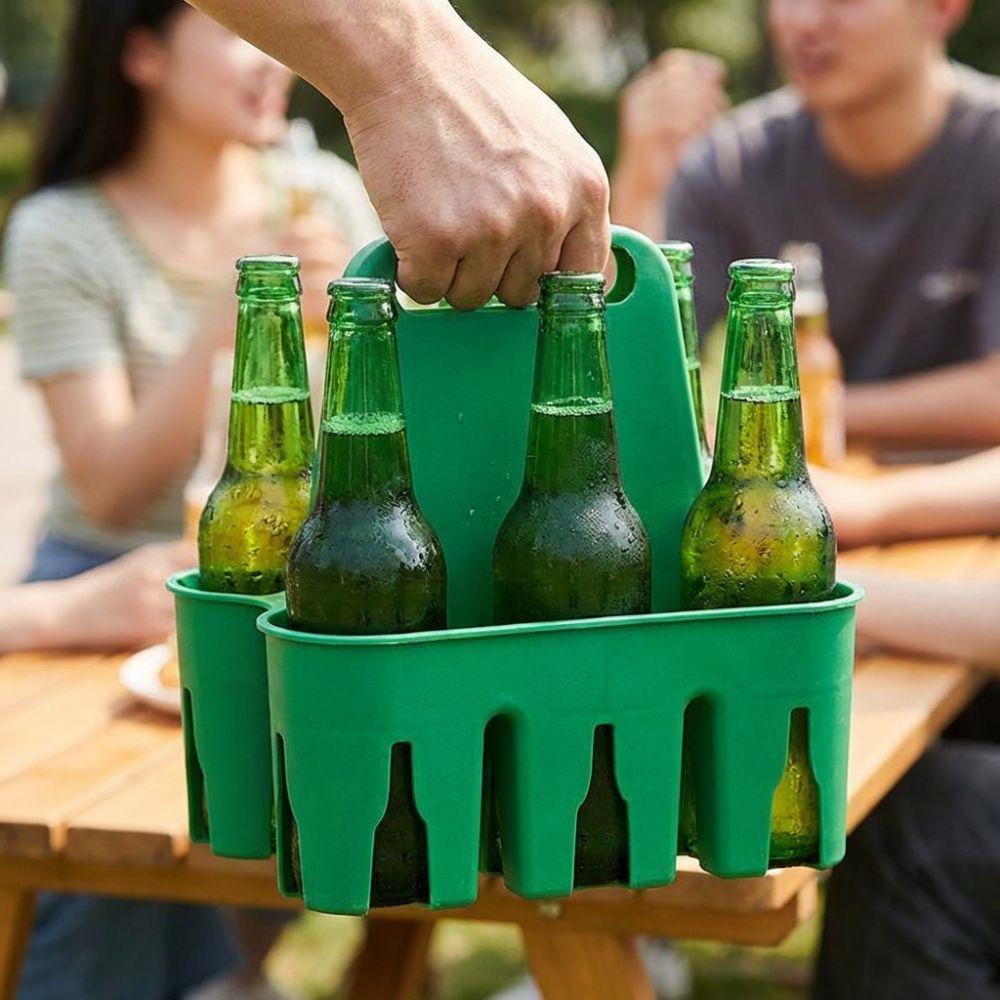 6er-Pack Kapazität Tragbarer Bierhalter Kunststoff-Getränkehalter Werkzeug Bierflaschen-Träger Zuhause