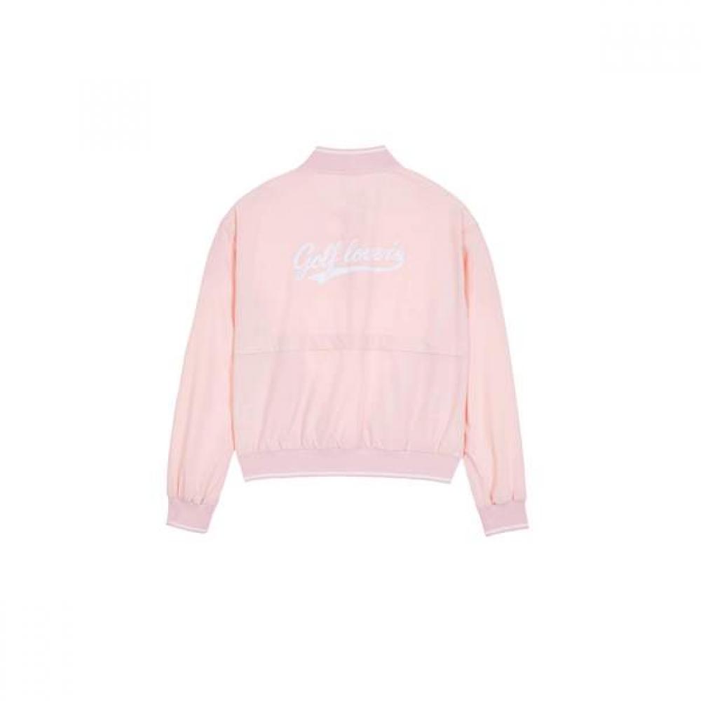 GOXO Golf Rubber Woven Half Zip Pink