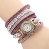 Damen Mode Wickelarmbanduhr - Diamantbesetzte Quarz-Armbanduhr