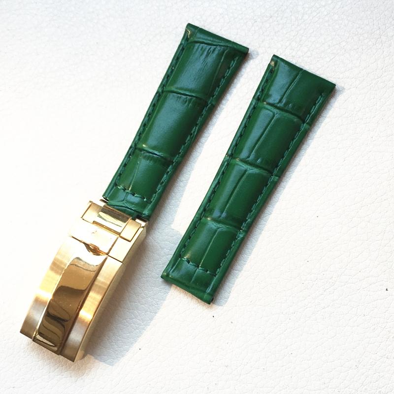 ONEWatch Bands For Rolex SUBMARINER Yacht-Master DAYTONA GMT Crocodile Grain Leather Men Strap Watch Accessories 20mmMN