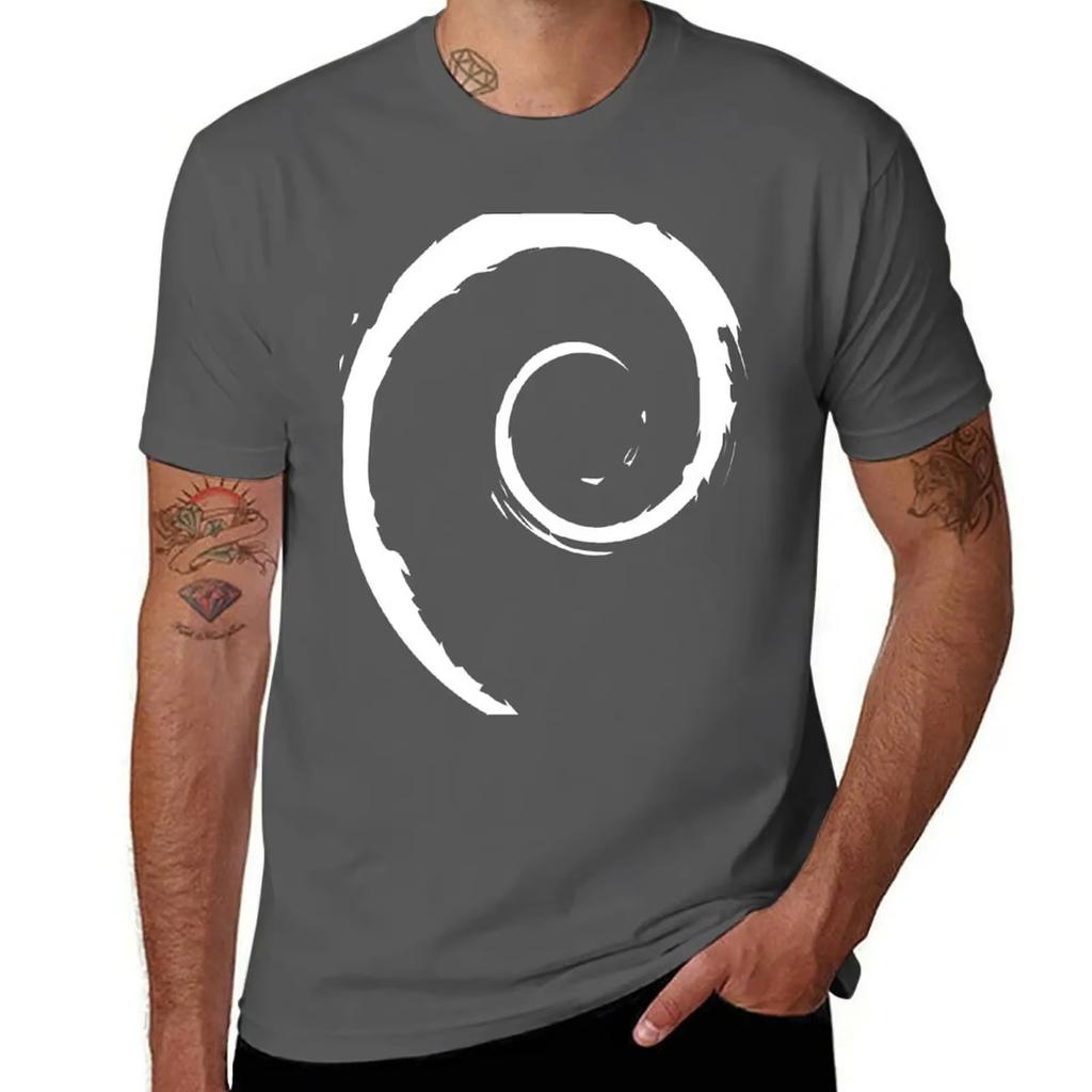 HOT SALE Stylish Funny Debian White T-shirt Shirt Vintage Graphic T-shirt Outfit for Men Unisex T-shirt High Quality Simple Tee