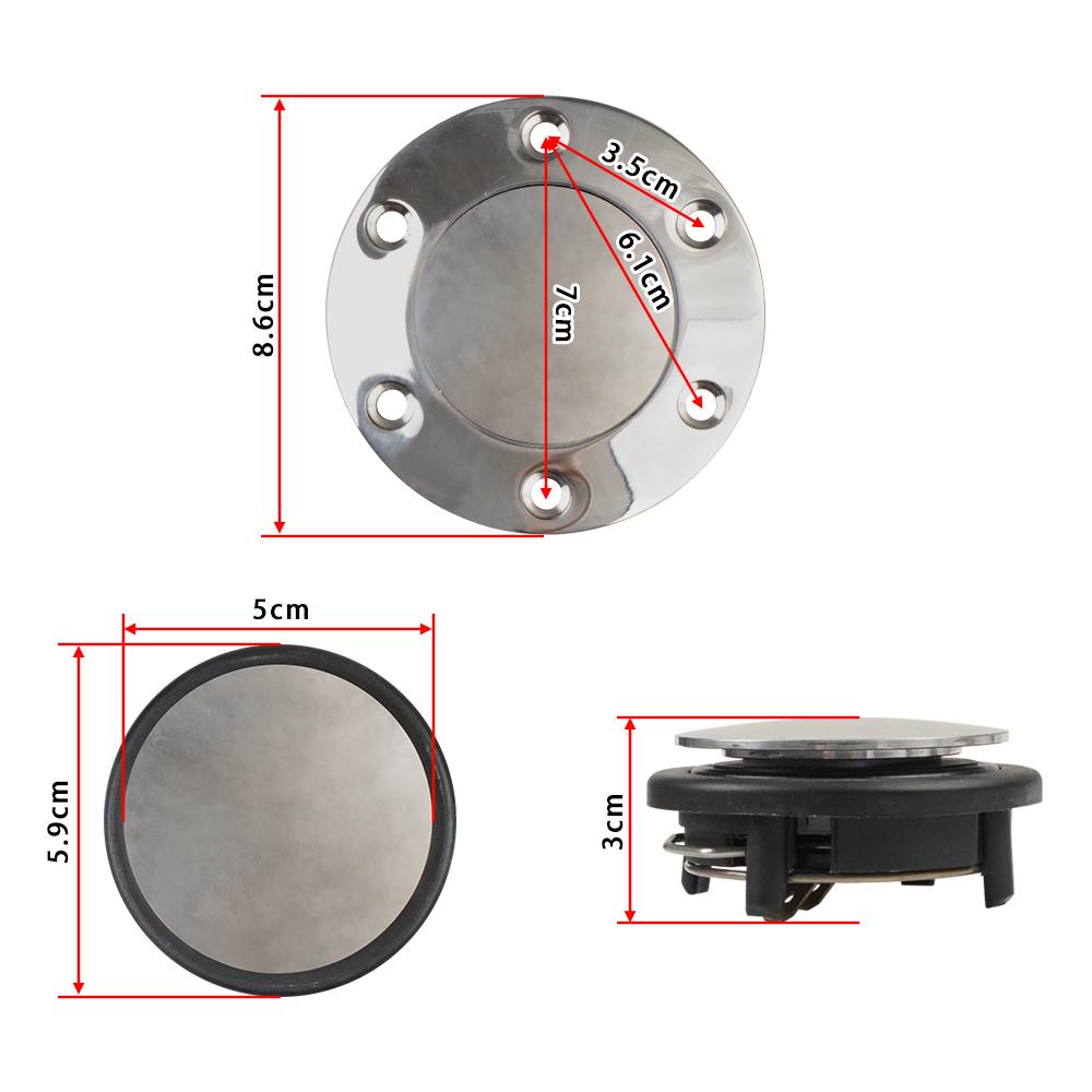 Universal Horn Button Modified Styling Chrome Wooden Steering Wheel Horn Button PCD 70mm Horn Center Cover Without Label Silver