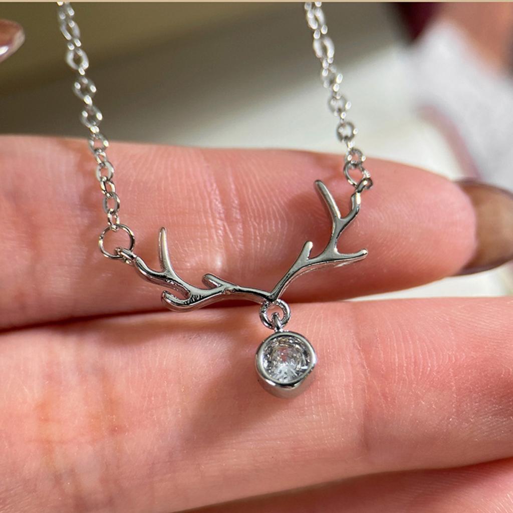 Minimalist Elk Antler Single Stone Dainty Neck Jewelry