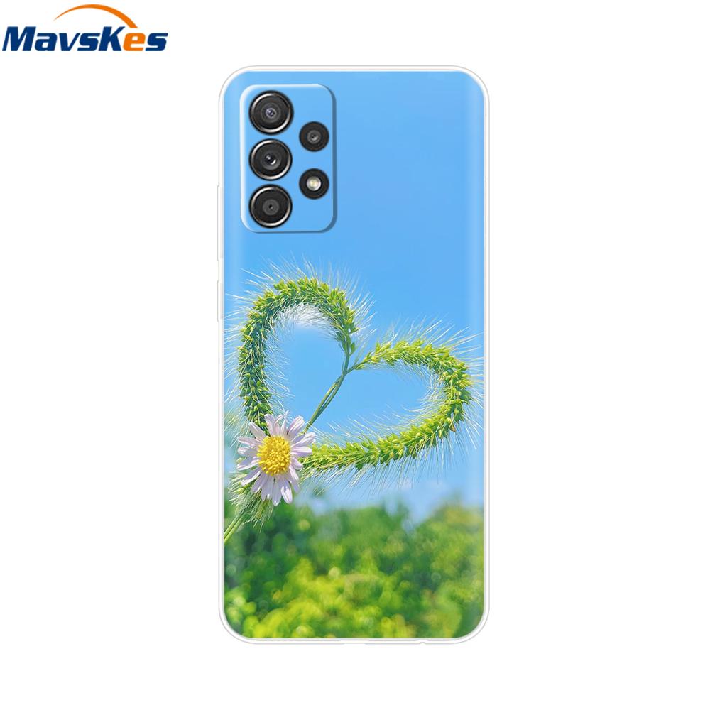 Für Samsung A52S 5G Hülle Niedliche Maus Blume Bemaltes Cover Klare Silikon Handyhülle Für Samsung Galaxy A52 A 52 52S 5G Weiche Taschen