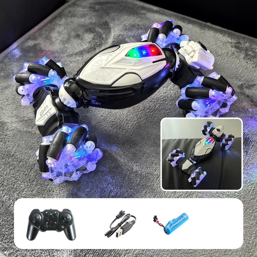 Spray Twist 2.4G Remote Control Stunt Car Cool Gesture Induction 13 Way Control Sound Light Drift Tail Flick Children's Toy Car