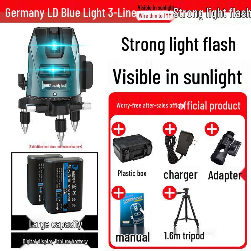High-Precision Outdoor Green Laser Level - 2, 3, or 5 Lines with Infrared Automatic Leveling