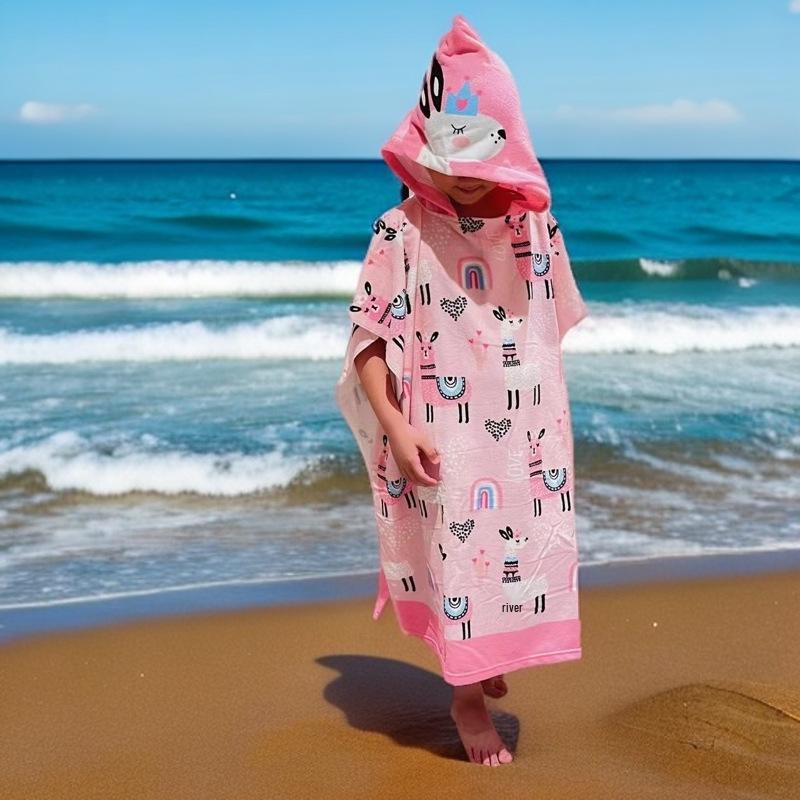 Children's Microfiber Hooded Bath Towel Cloak - Quick-Dry & Absorbent