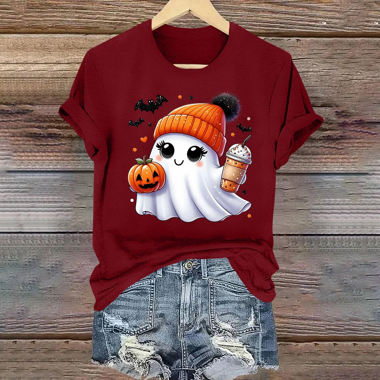 

Женская повседневная футболка с круглым вырезом и коротким рукавом, пуловер M винный