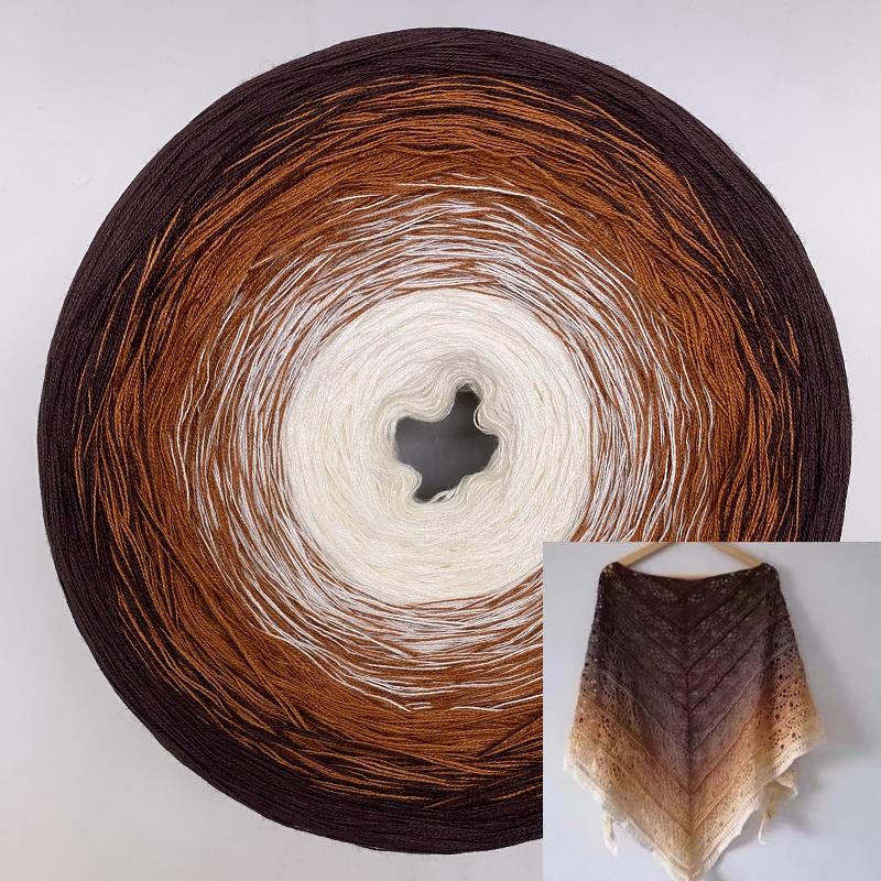 300g Mercerized Cotton Yarn Gradient Color Long Section Dyed Hand Wound Mixed Strand Cake Thread DIY Hand Knitted Shawl Scarf